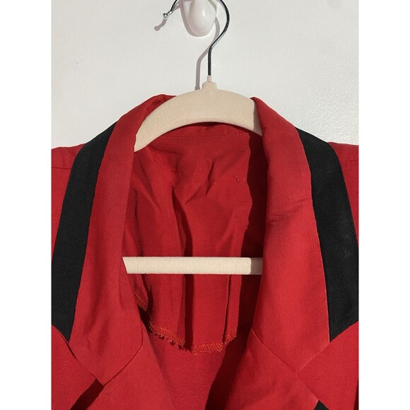 Vtg 80s Blazer Dress Small? Red Double Breasted Retro Office Cocktail Old Money - Picture 7 of 14